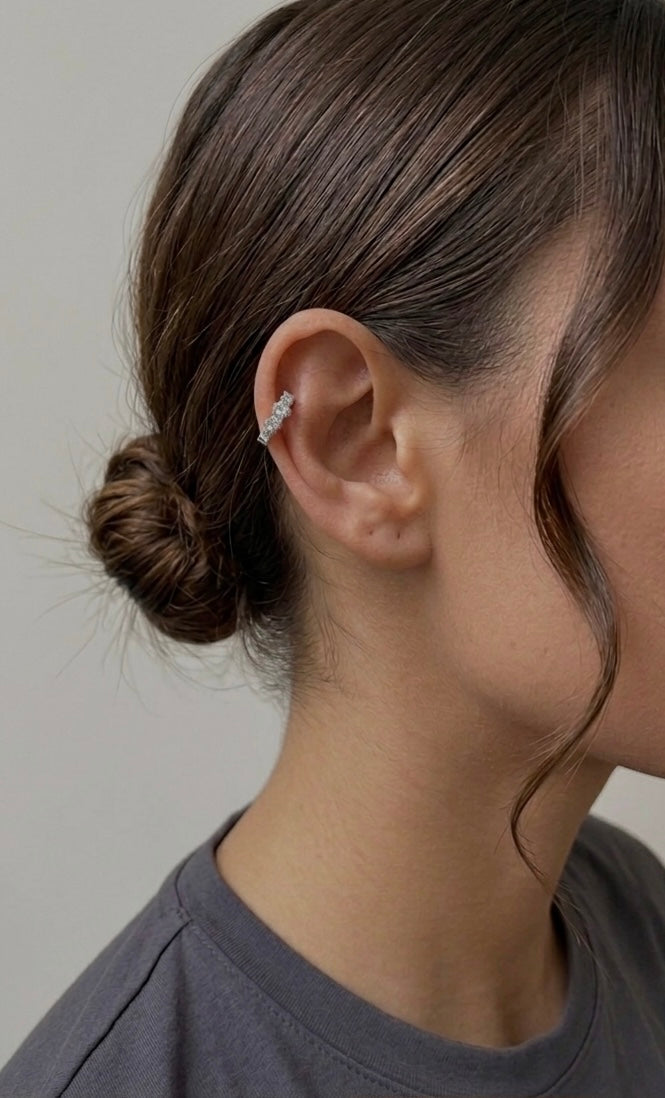 Silber Helix „3-Stein“ aus S925 Sterling Silber