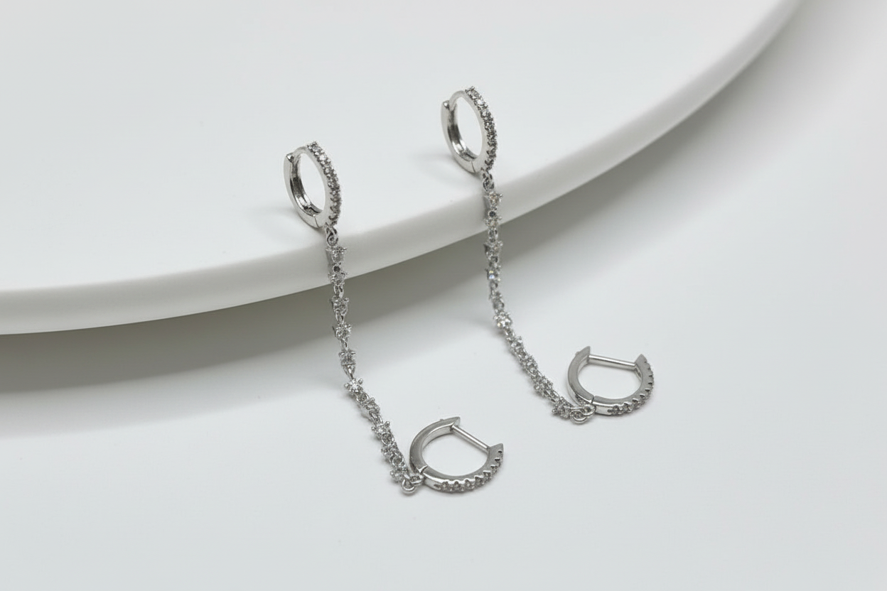Stellar Connect Single-Ohrkette – (Einzelstück) aus S925 Sterling Silber