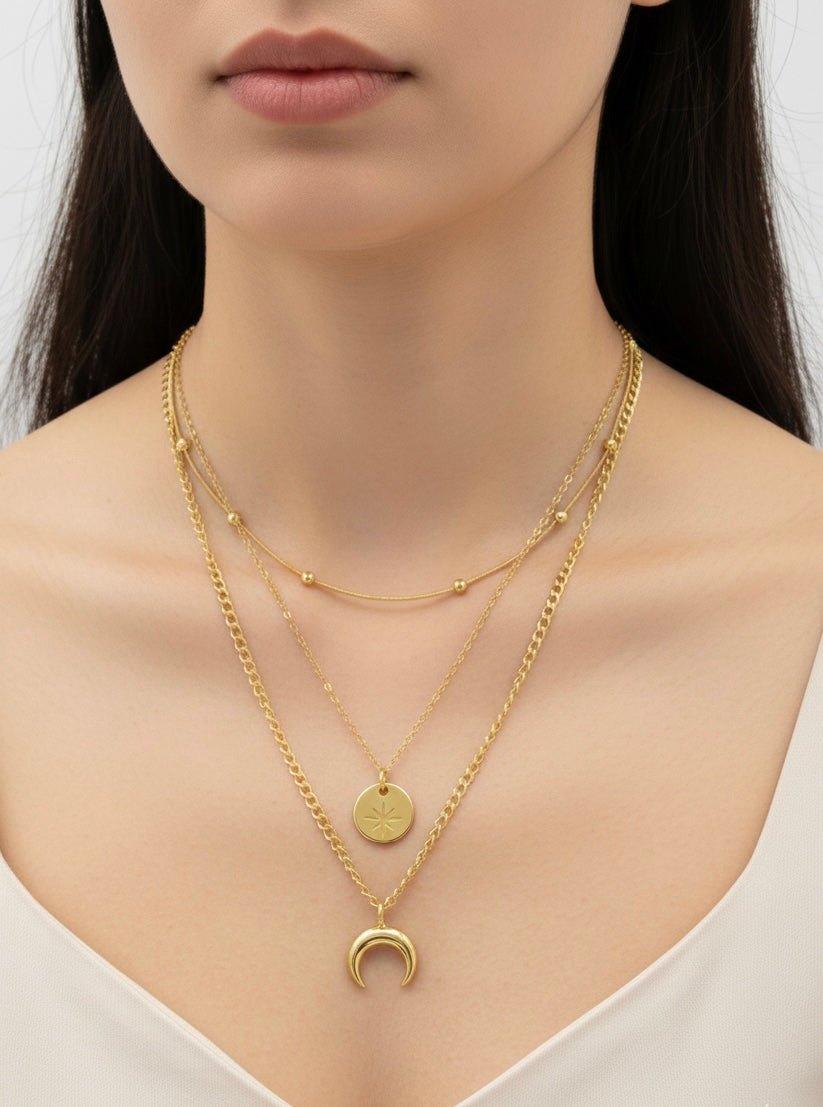 Lunéa Layered Necklace – Gold