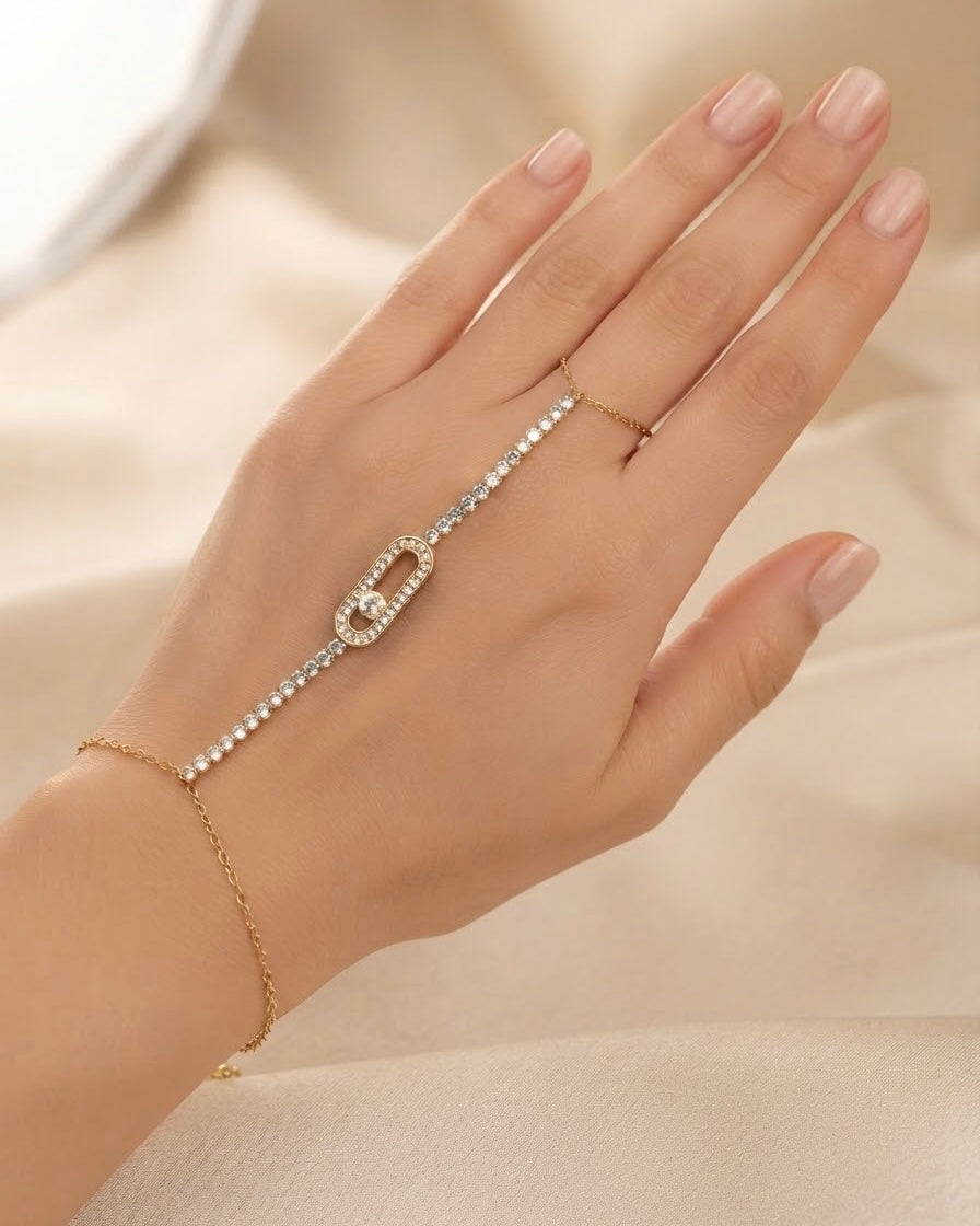 Handkettchen mit Zirkonia-Besatz