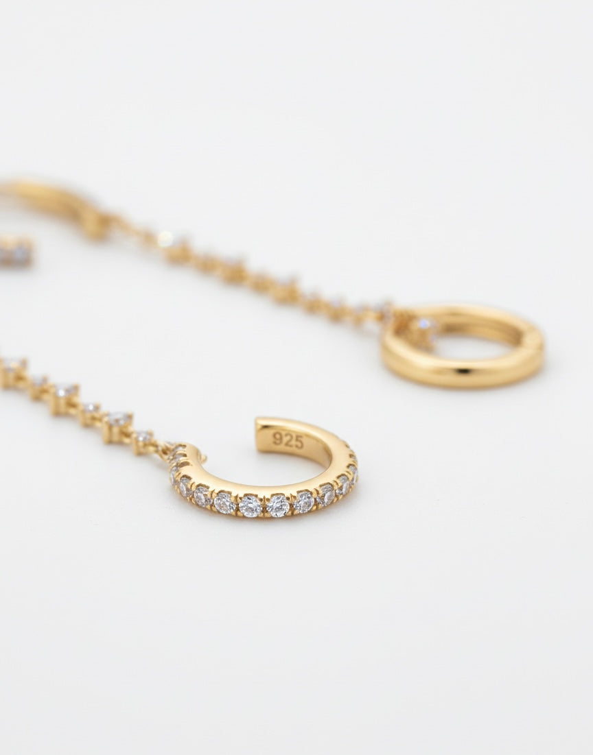 Stellar Connect Single-Ohrkette – (Einzelstück) aus S925 Sterling Silber