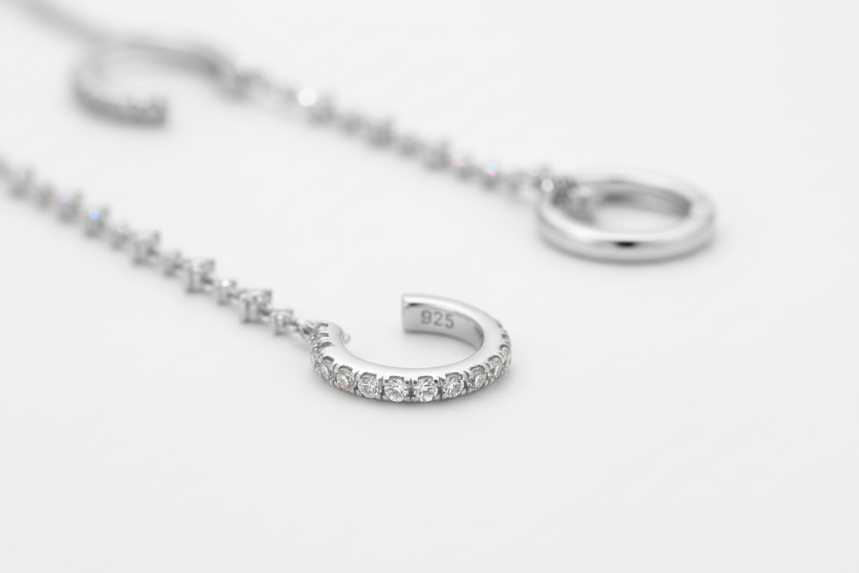 Stellar Connect Single-Ohrkette – (Einzelstück) aus S925 Sterling Silber