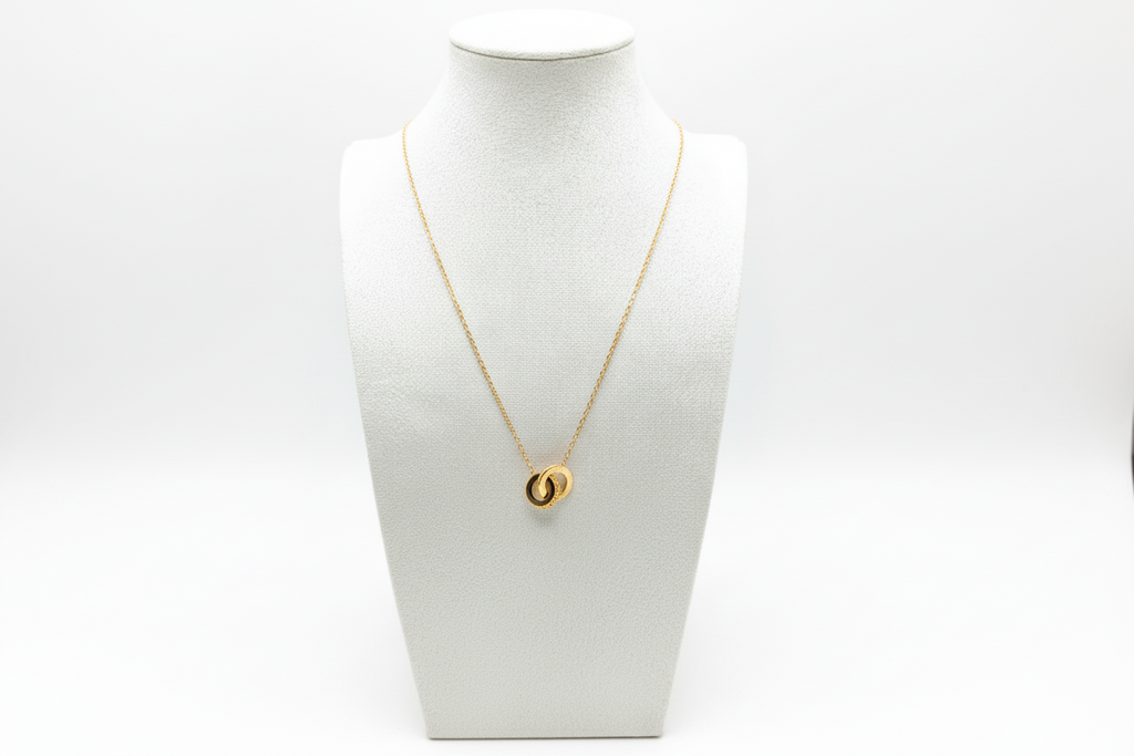 Halskette „Aeterna“ mit ineinander verschlungenen Ringen – Zeitloses Design