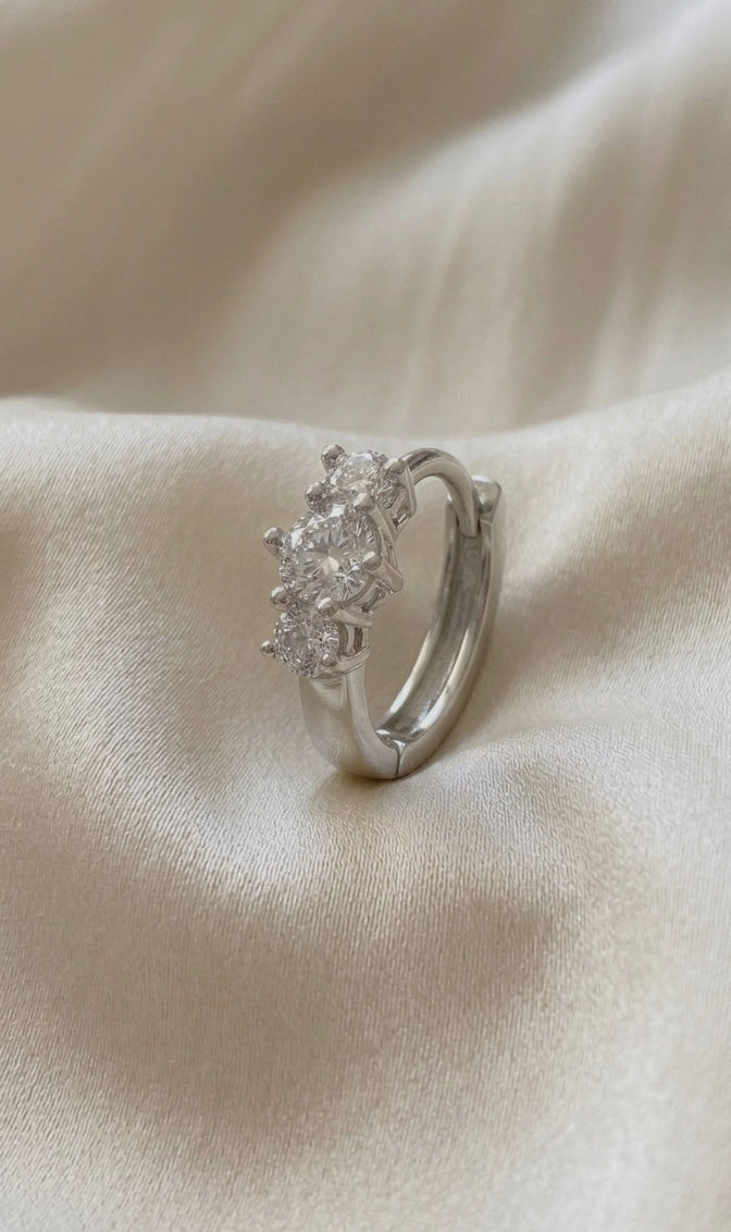Silber Helix „3-Stein“ aus S925 Sterling Silber